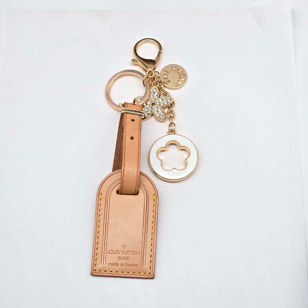 Authentic Louis Vuitton Luggage Tag With Unbranded Keycharm, Keychain 15-022025